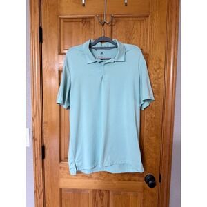Adidas Golf Polo Shirt Mens Large Mint Green Edward Jones Logo Athletic